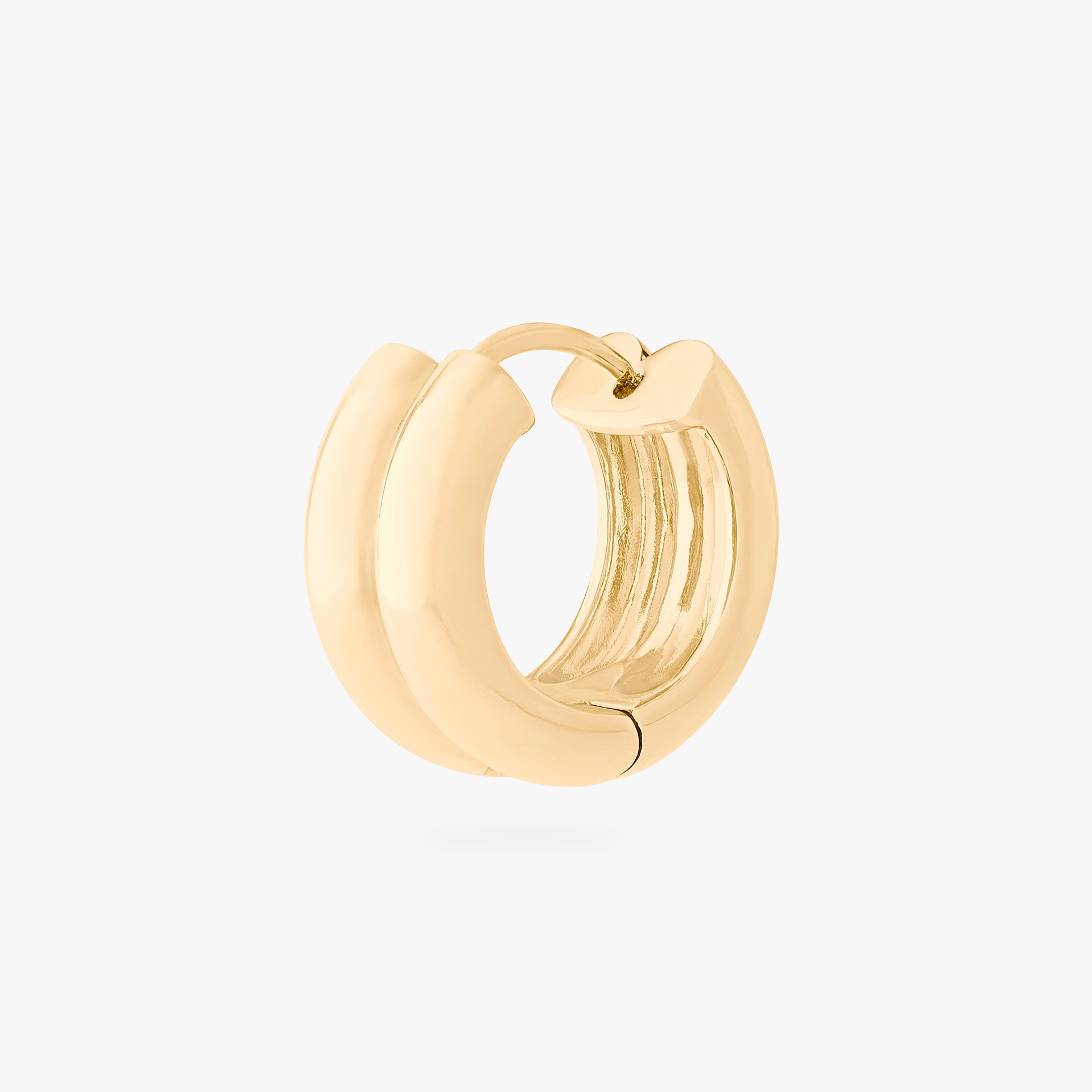 chunky hoop with two ridges in gold - Main view