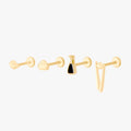 set of flatback earrings from the studs x din tai fung collection in gold color:null|gold