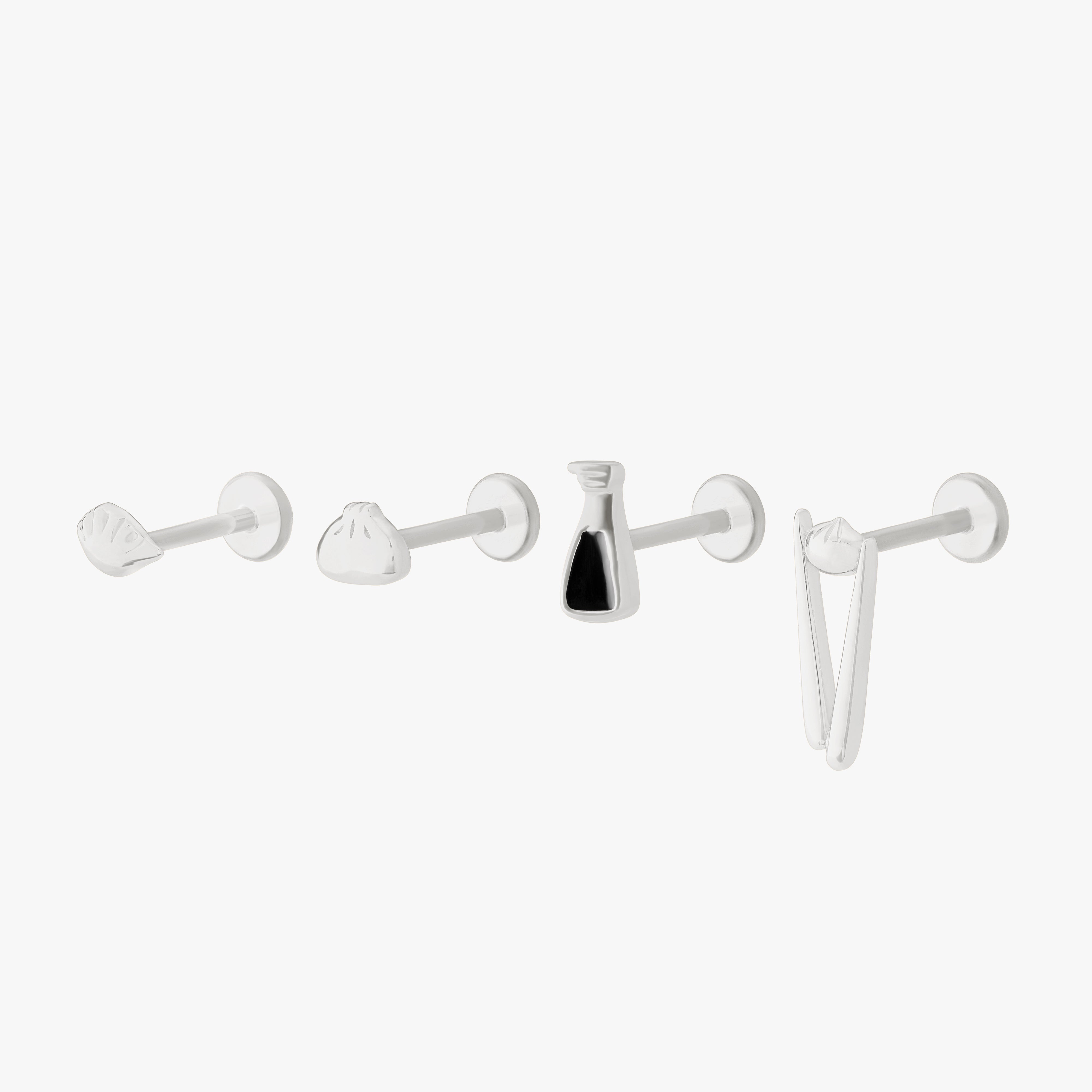 Studs Signature Bao Set In Silver