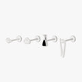 set of flatback earrings from the studs x din tai fung collection in gold color:null|silver