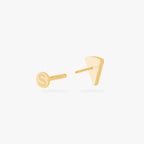 pizza flatback stud with red stone accents in gold open from the back color:null|gold