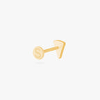 pizza flatback stud with red stone accents in gold from the back color:null|gold