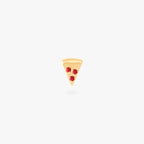 pizza flatback stud with red stone accents in gold color:null|gold