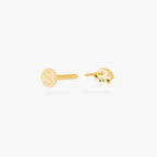 back view of a rat shaped flatback stud in gold open color:null|gold