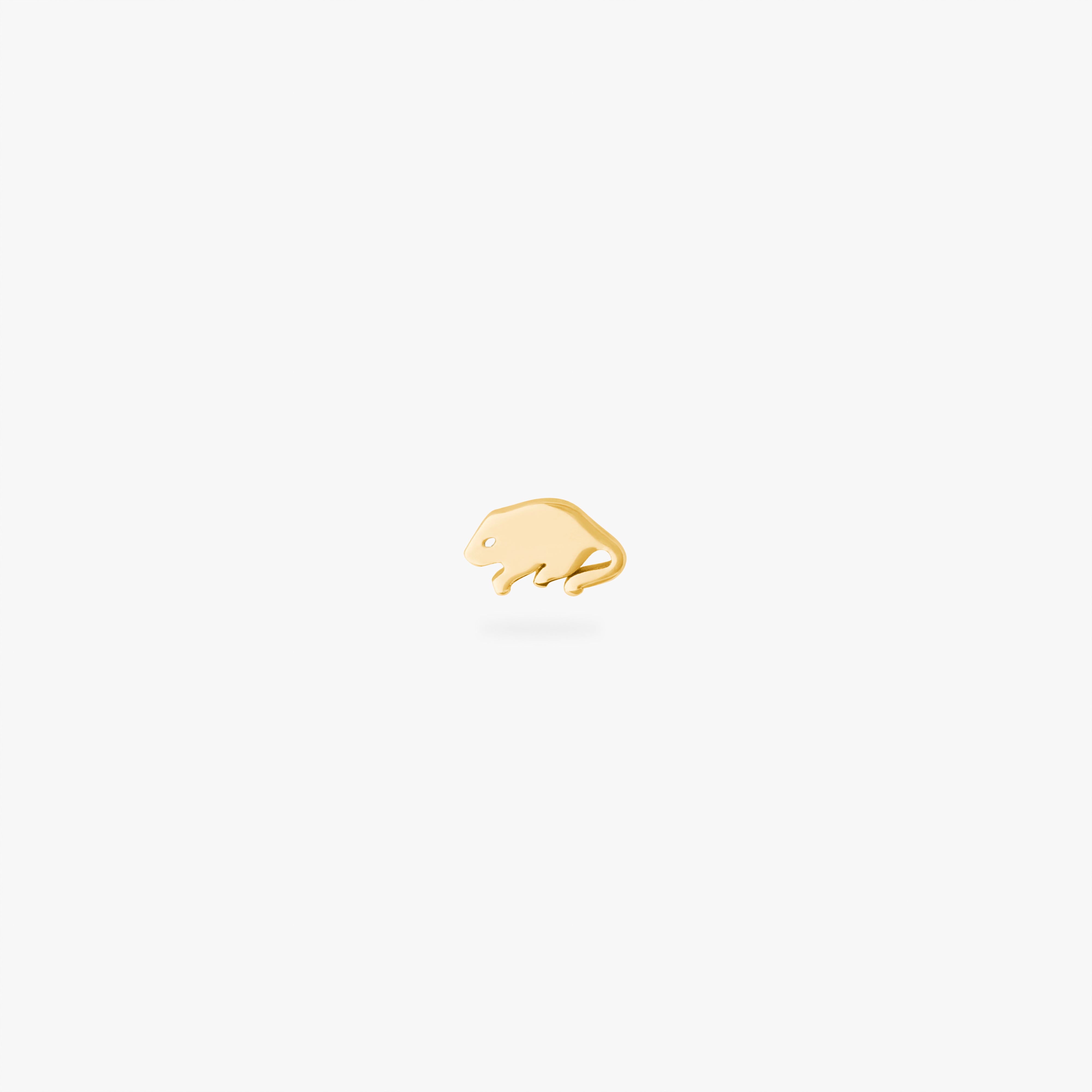 rat shaped flatback stud in gold color:null|gold