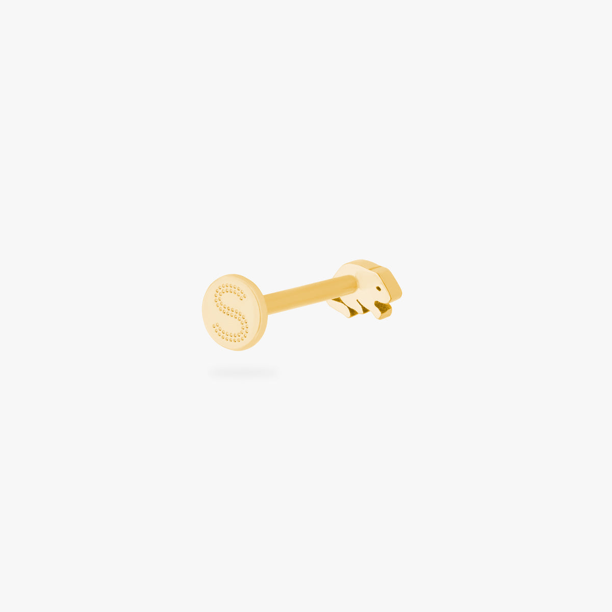 back view of a rat shaped flatback stud in gold color:null|gold