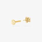 flatback stud that spells NY in gothic font in gold open from the back color:null|gold