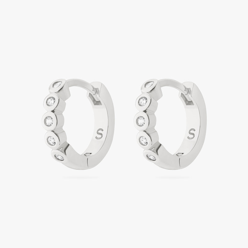 CZ Bezel Huggie