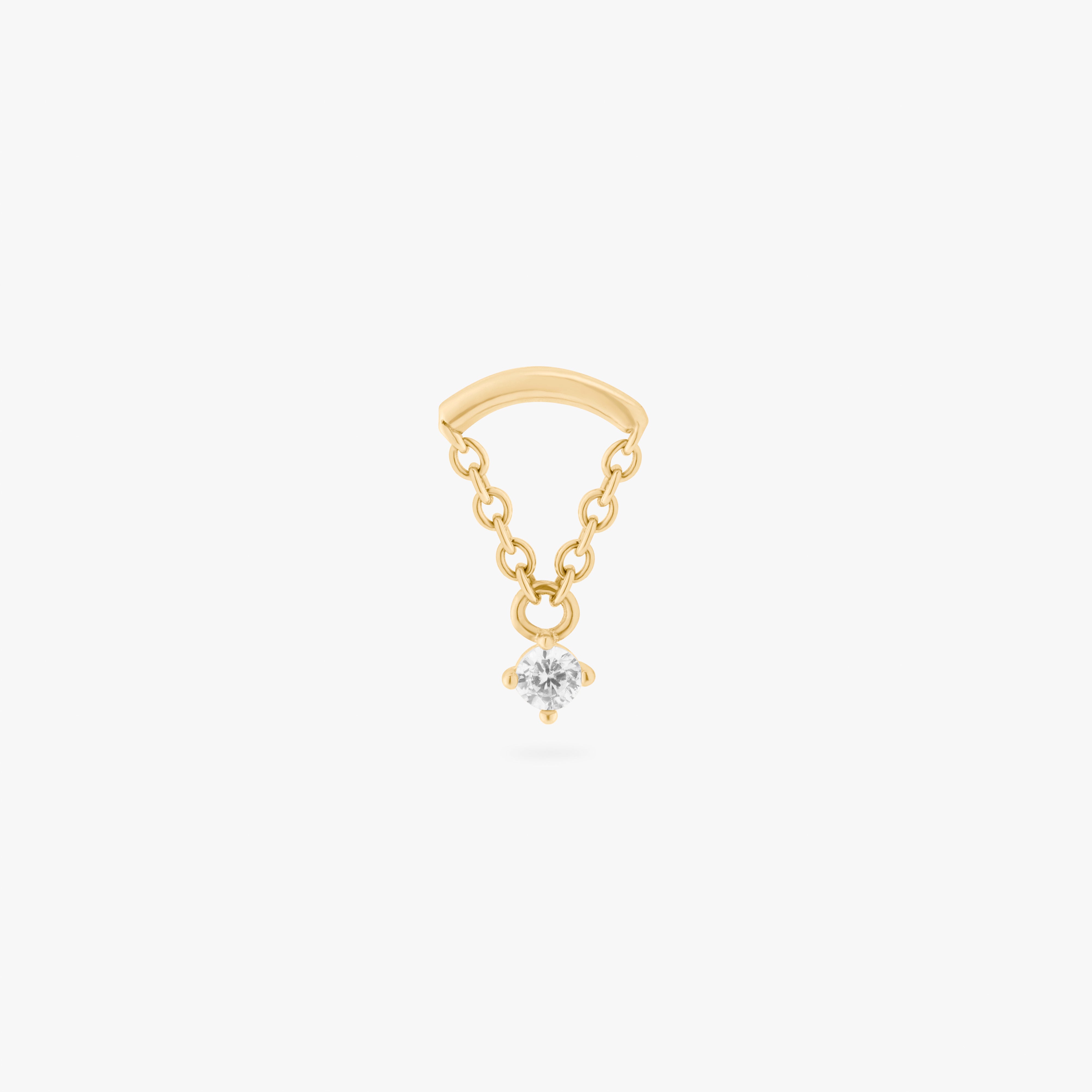 14K Bar CZ Dangle