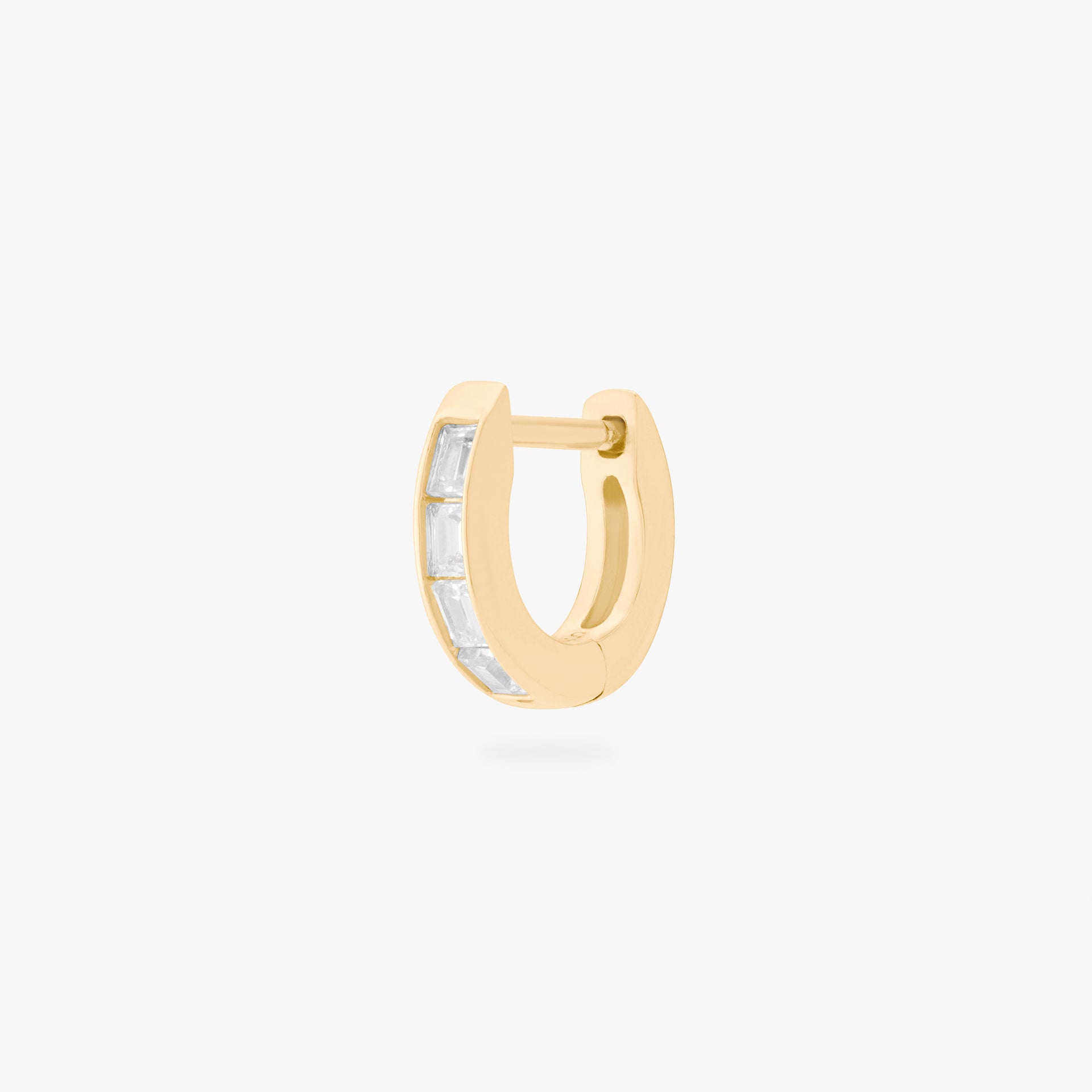 Micro Bezel Baguette Huggie