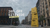 street video with studs shopping bags highlighting the 20% off sitewide labor day sale