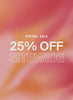 Spring sale motion graphic communicating 25% off sitewide.