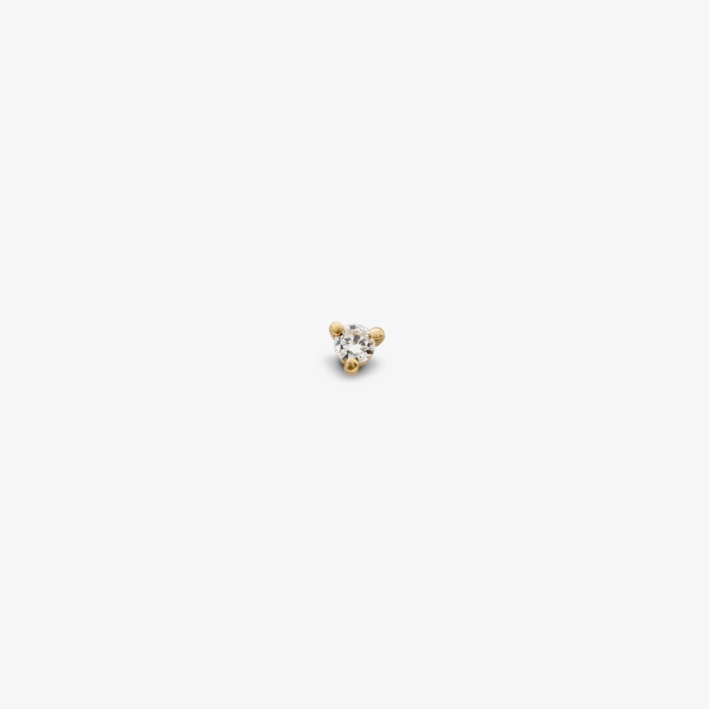 This is a small 14k gold stud with a diamond color:null|gold/diamond