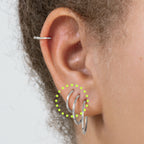 Small slim silver hoop. color:silver