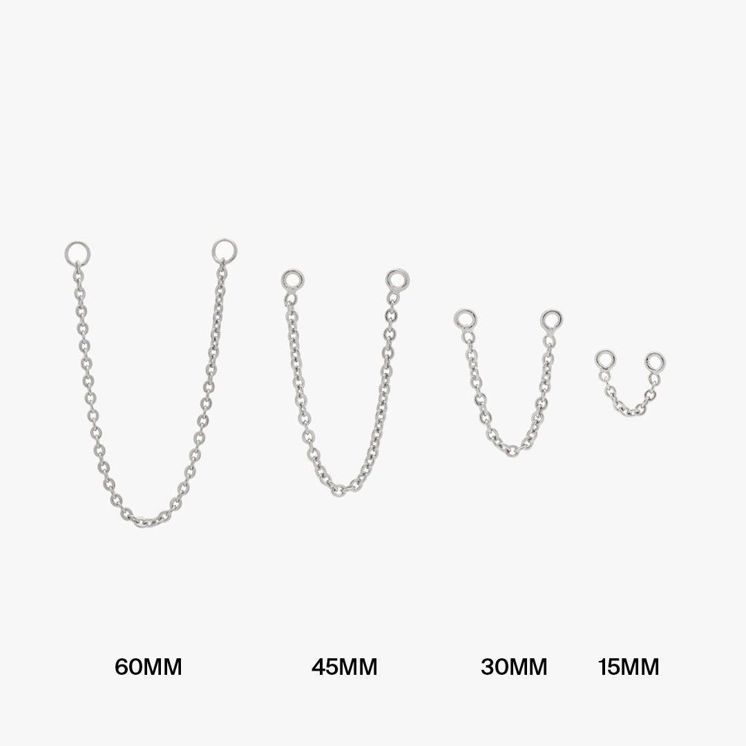 A silver connector chain color:null|15mm|45mm|30mm|60mm|15mm / silver|30mm / silver|45mm / silver|60mm / silver