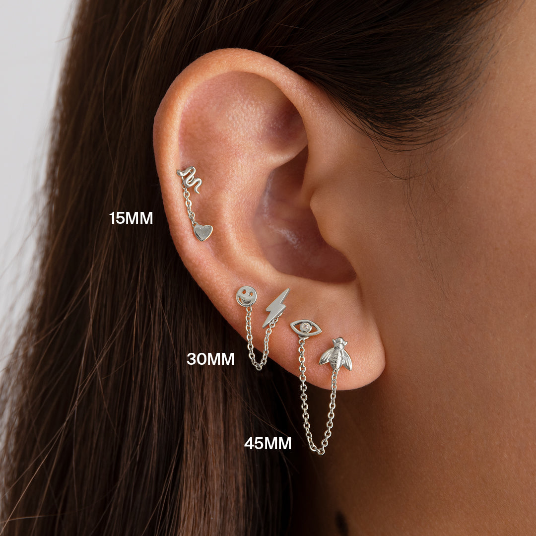 Shop Diamond  Emerald Gold Chain Earring Online at Gehna