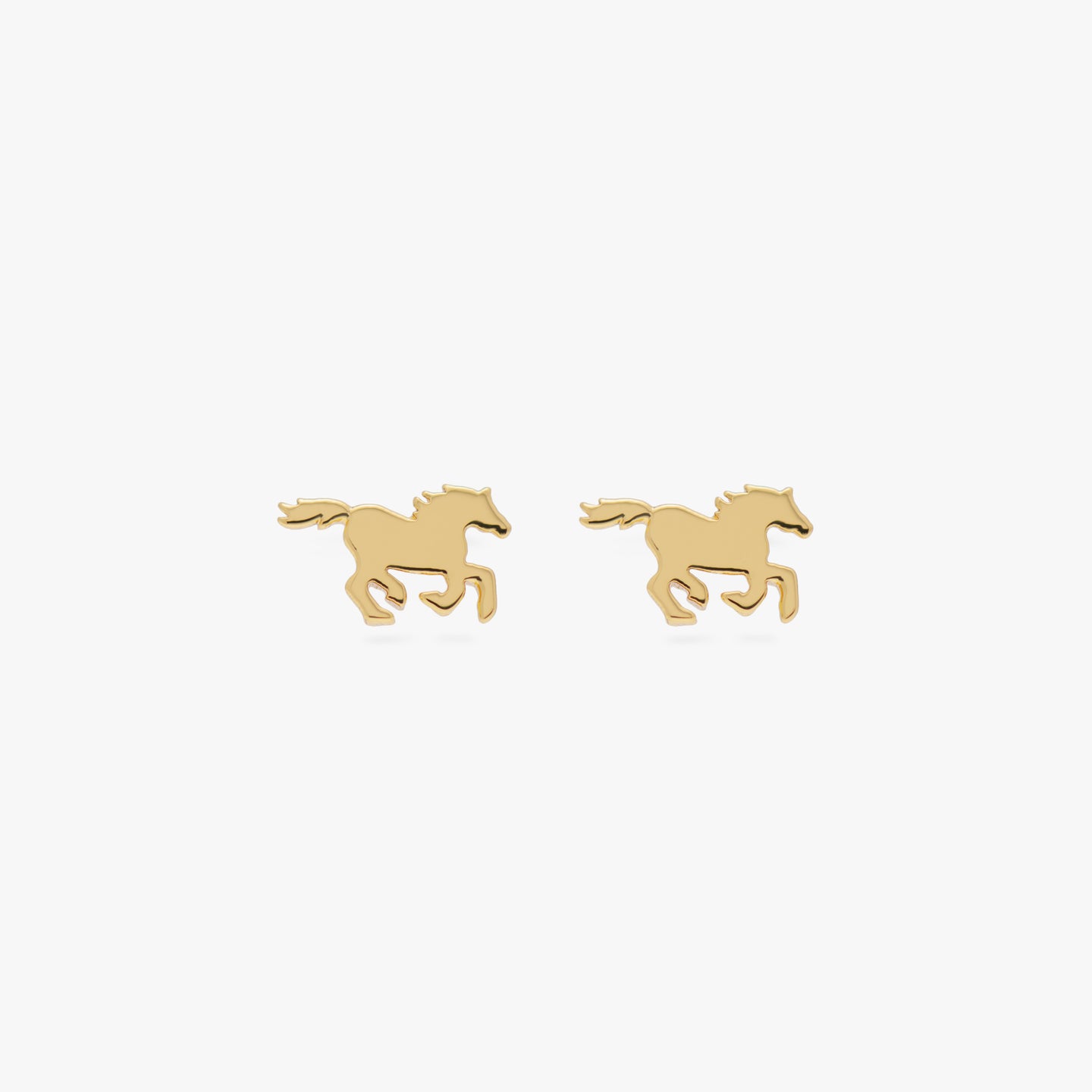 A pair of small gold horse studs [pair] color:null|gold