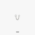This is a thin silver chain that can be used to connect two earrings and measures 15mm color:null|15mm|15mm / silver