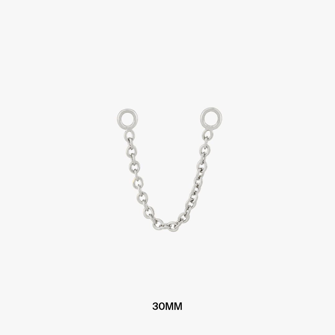 This is a thin silver chain that can be used to connect two earrings and measures 30mm color:null|30mm|30mm / silver