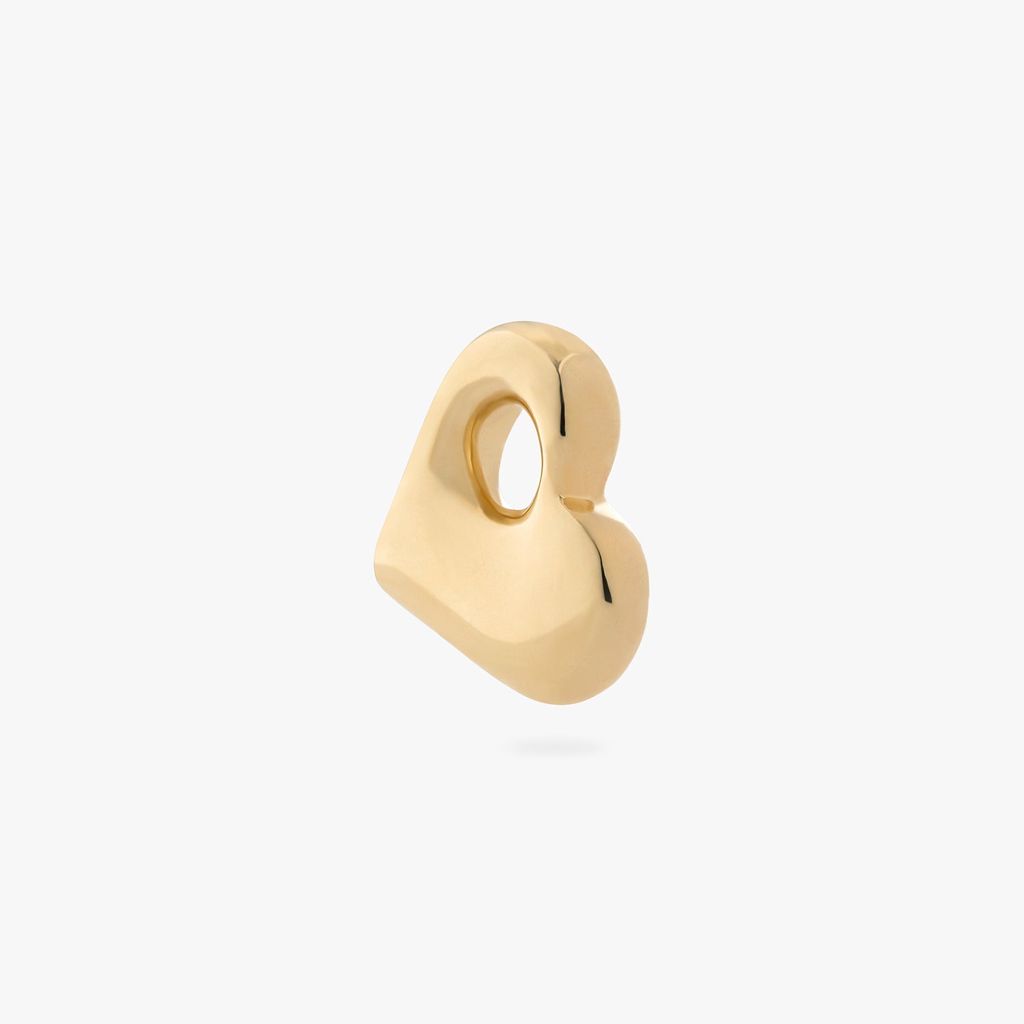 a gold charm for your earrings that is in the shape of a puffy heart color:null|gold