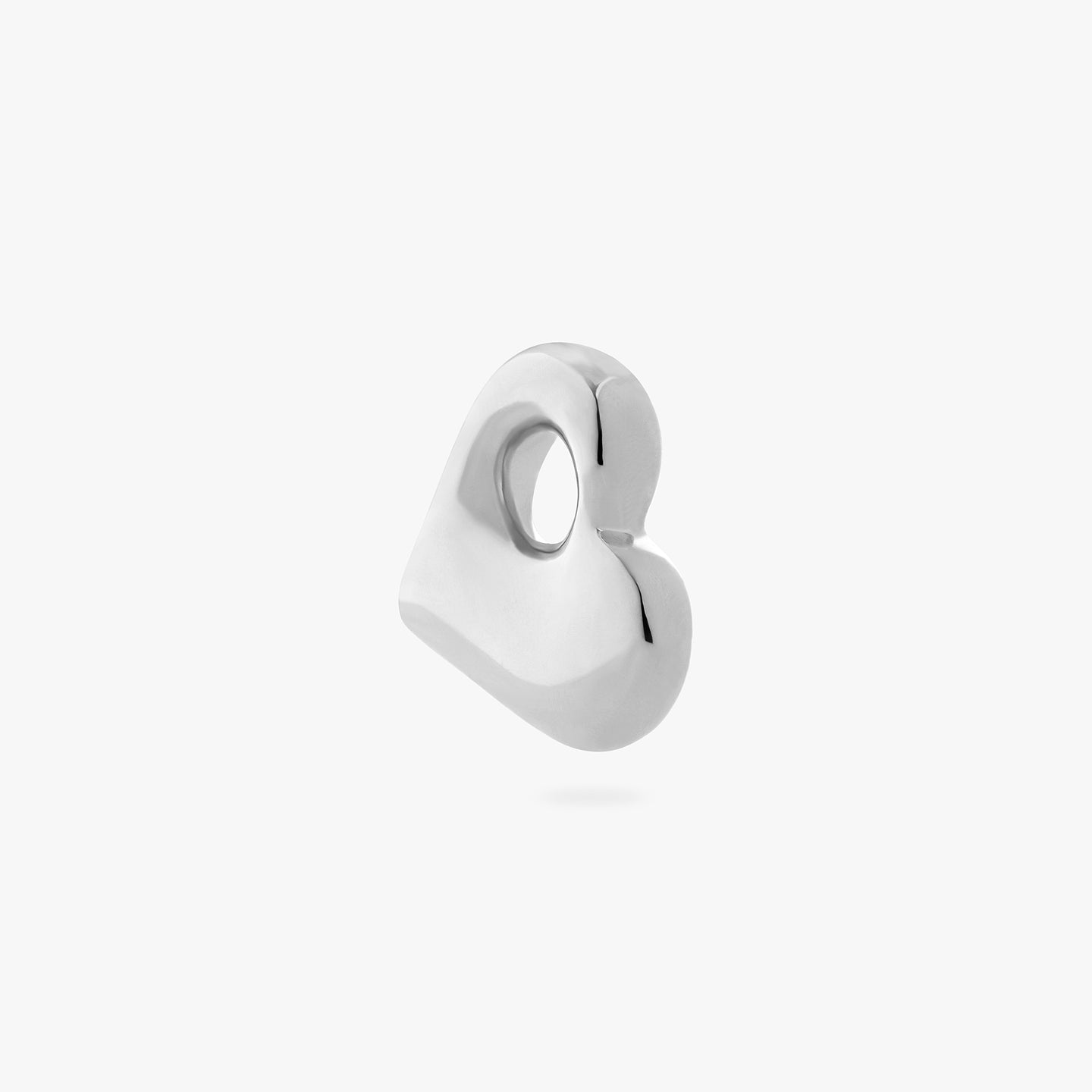 a silver charm for your earrings that is in the shape of a puffy heart color:null|silver