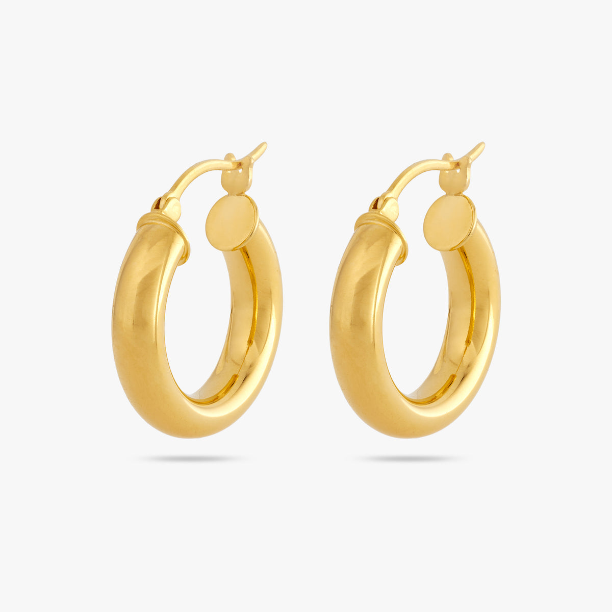 This is a pair of the 14k gold plated medium drip hoop