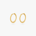 Small slim gold hoop. [pair] color:null|gold