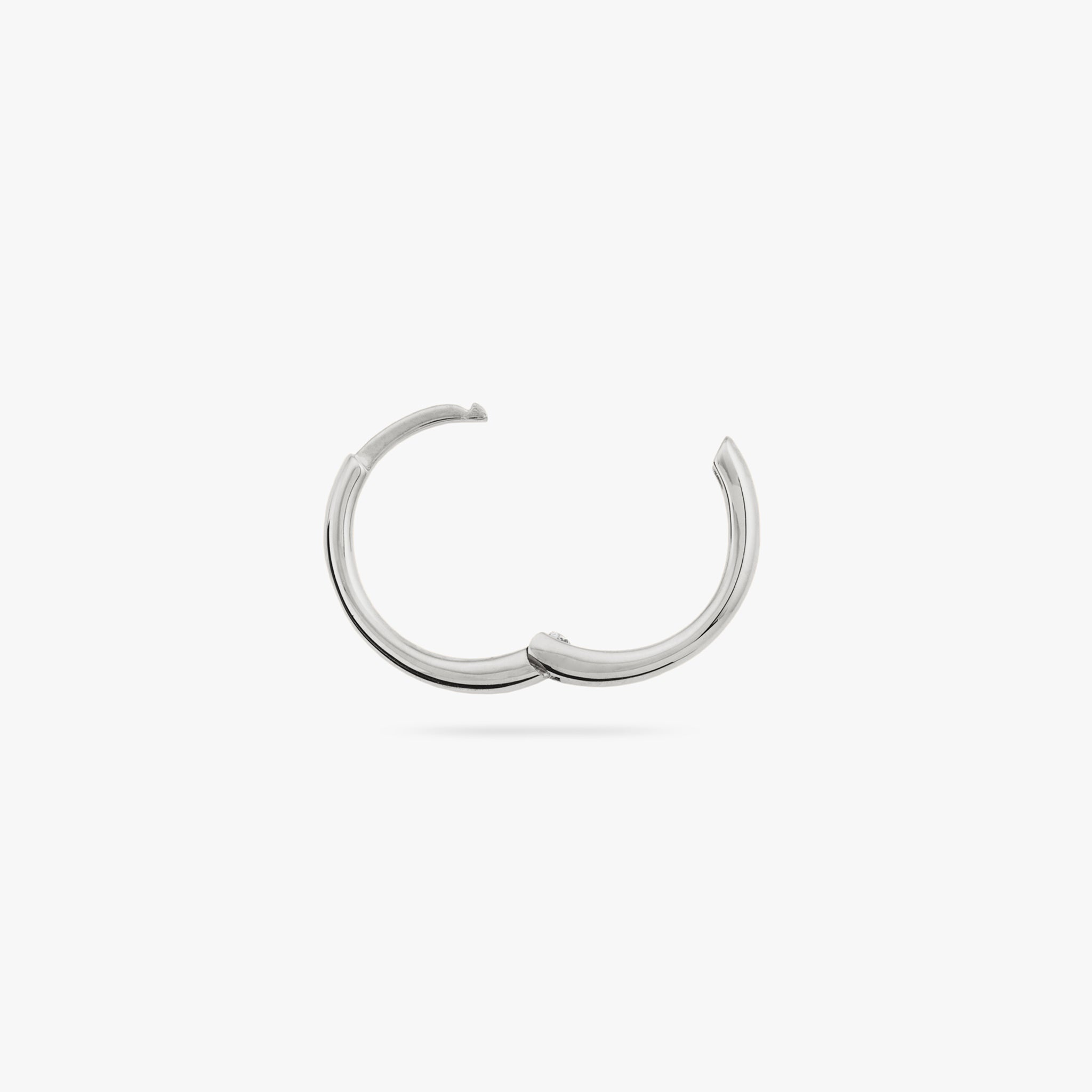 Small slim silver hoop. color:null|silver