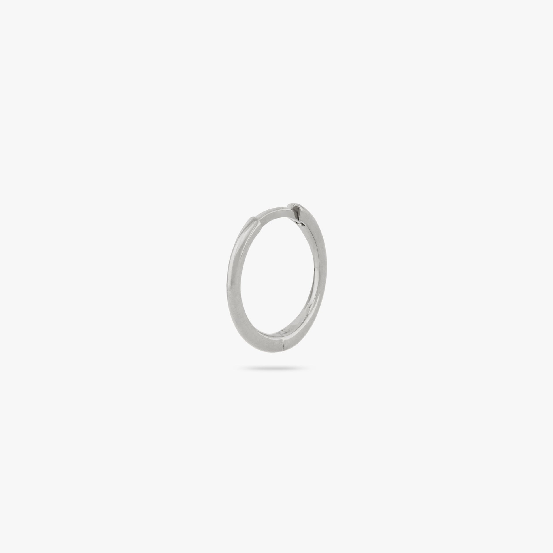 Small slim silver hoop. - Main view