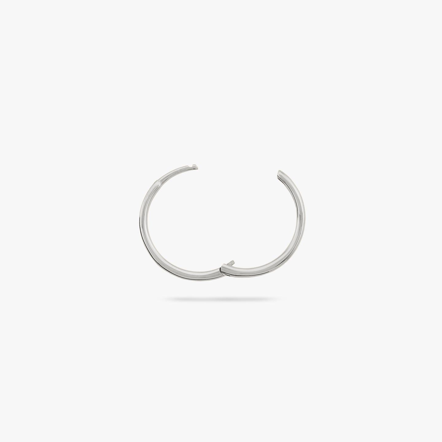 Medium sized slim simple silver hoop. color:null|silver