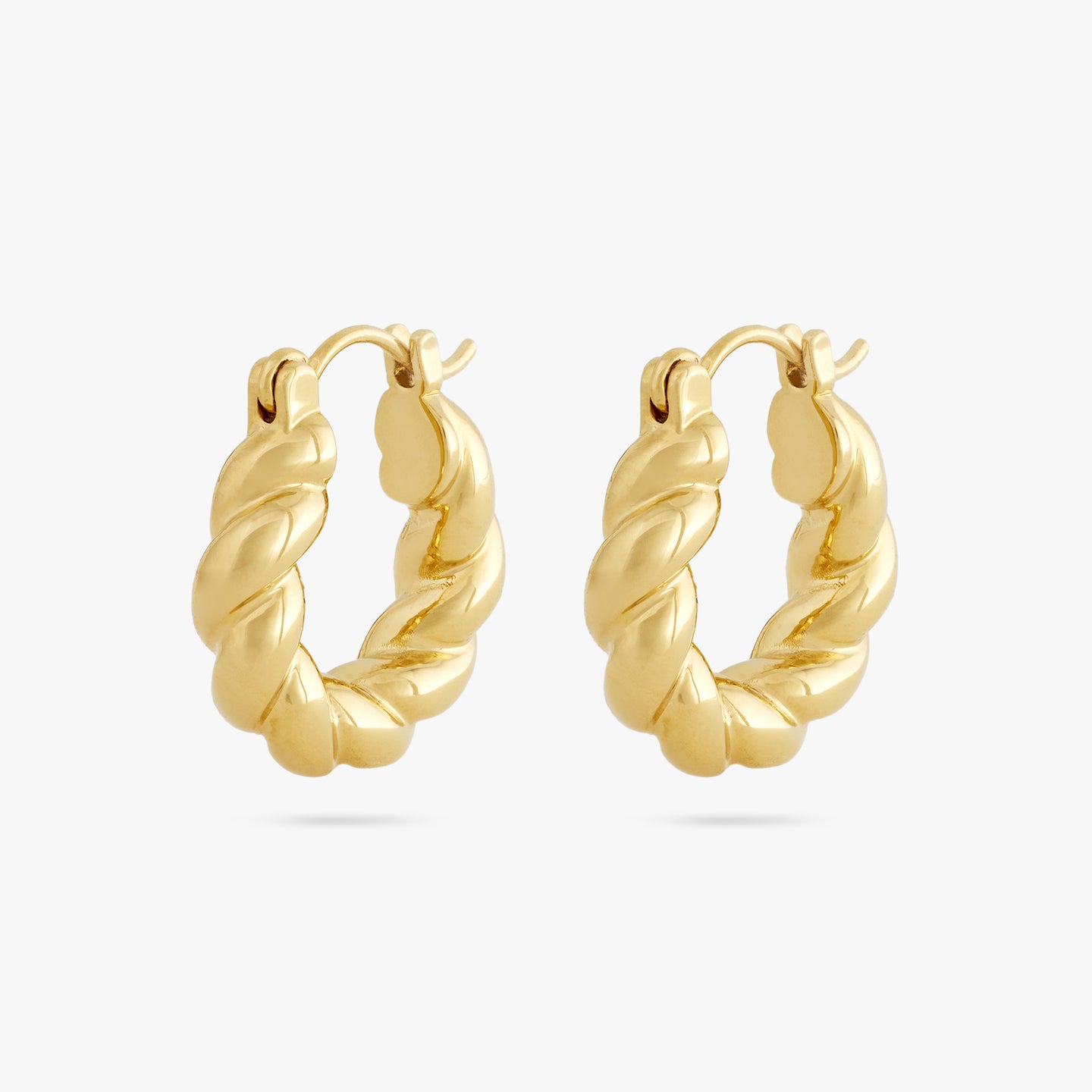 Gold Twist Earrings 14k Gold Filled Small Spiral Double Hoop 