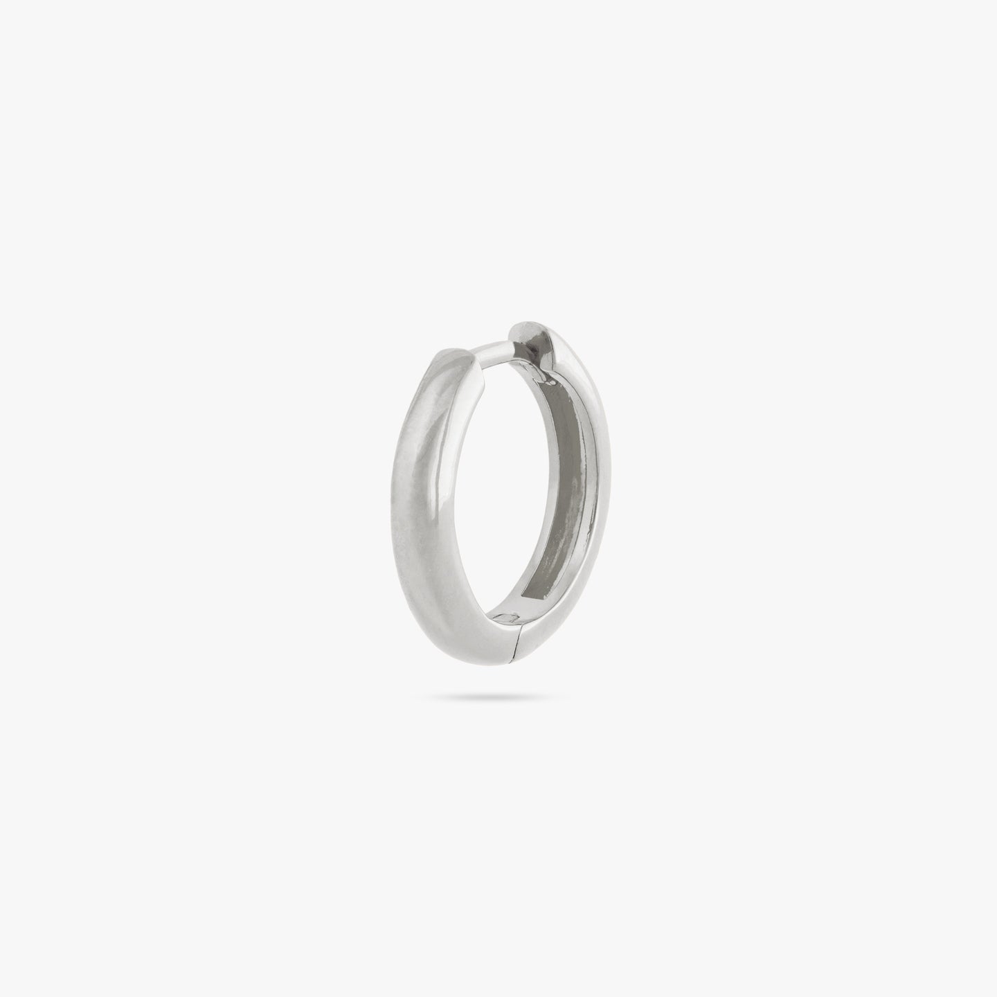 Small bulky and chunky shaped silver hoop color:null|silver