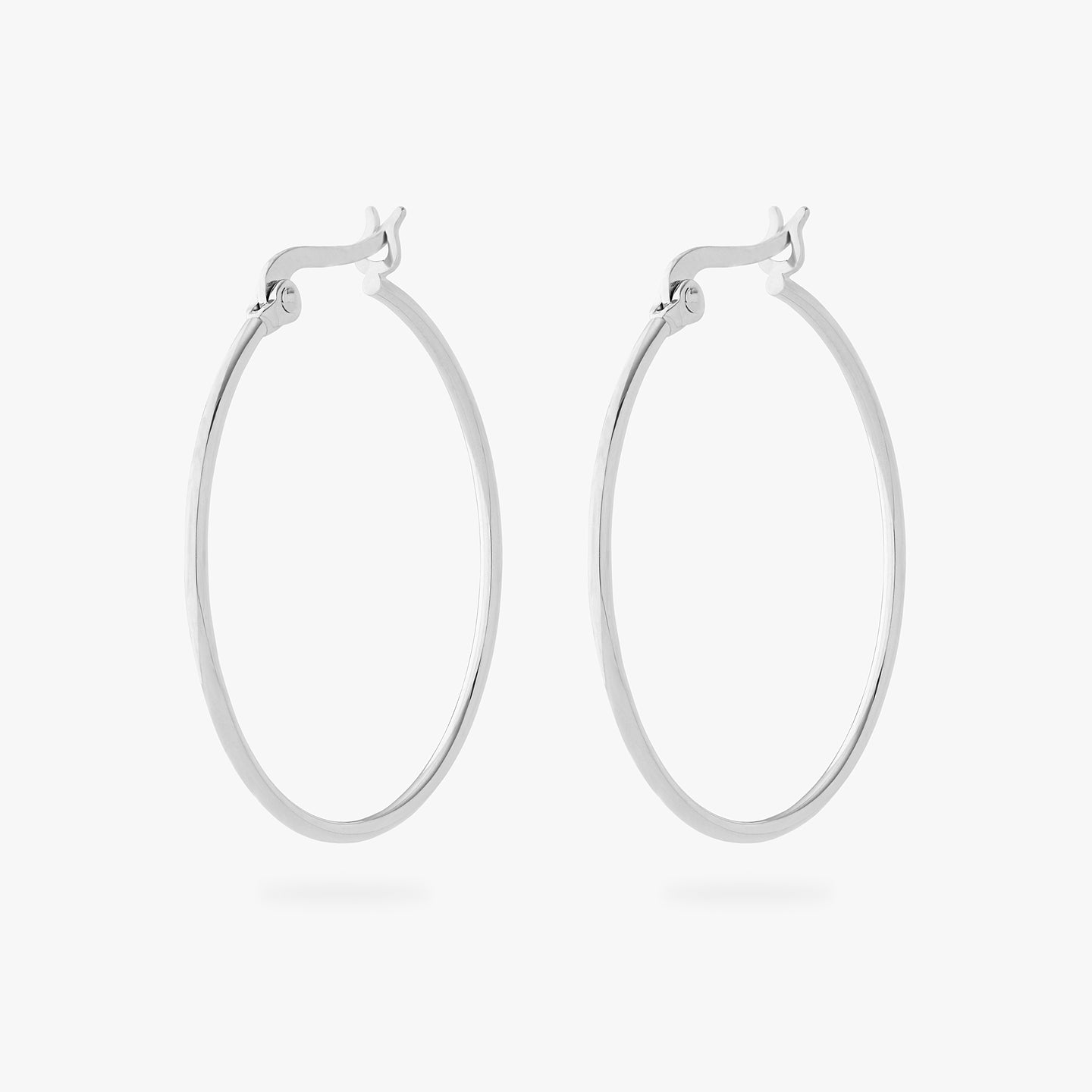 a pair of extra large slim hoops in silver [pair] color:null|silver