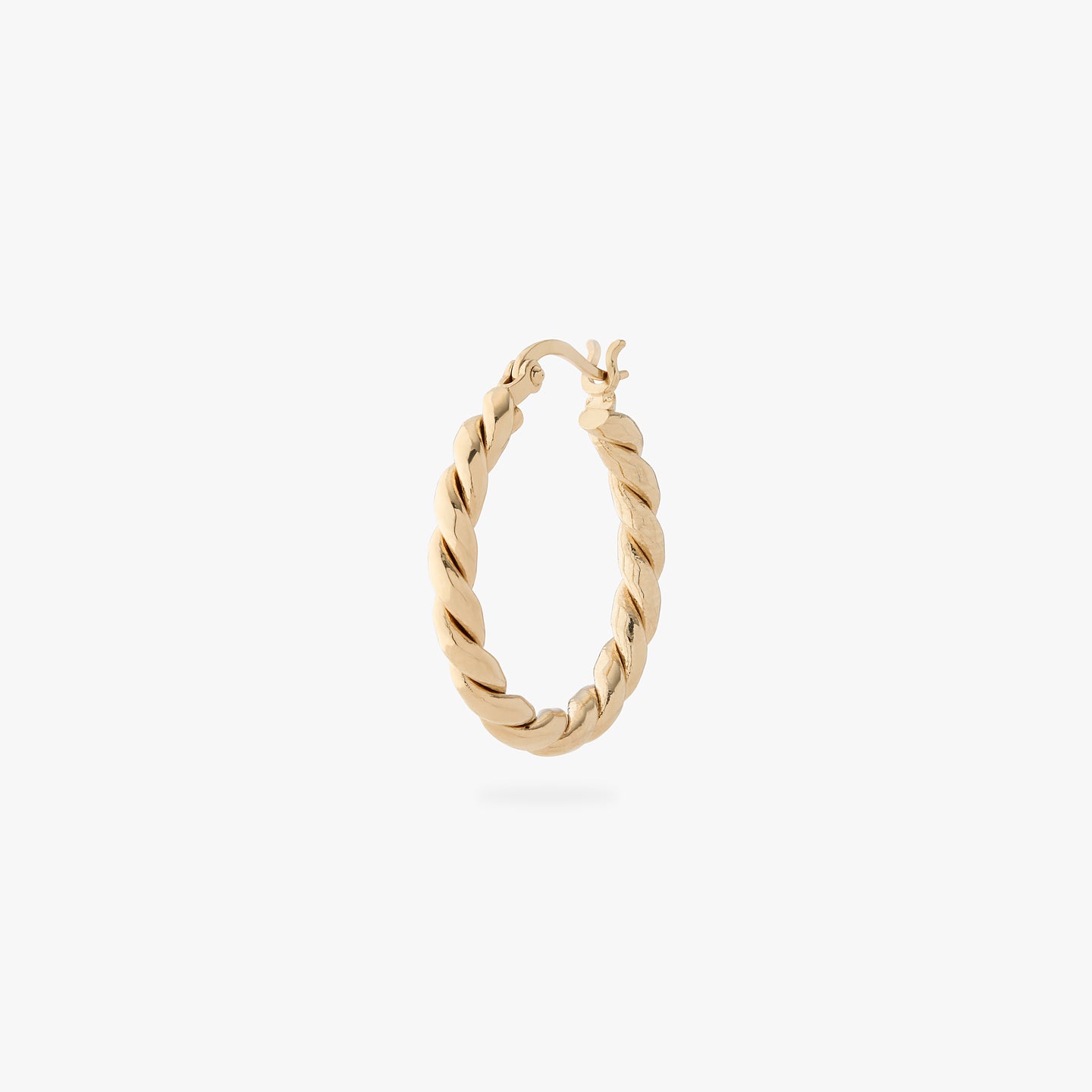 a small slim gold twisted hoop earring color:null|gold