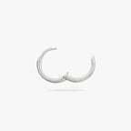 Small slim silver huggie. color:null|silver