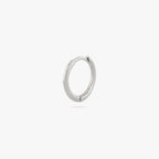 Small slim silver huggie. color:null|silver