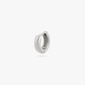 Micro sized chunky silver huggie color:null|silver