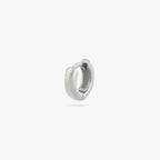Micro sized chunky silver huggie color:null|silver