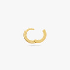 Mini sized chunky gold huggie. color:null|gold