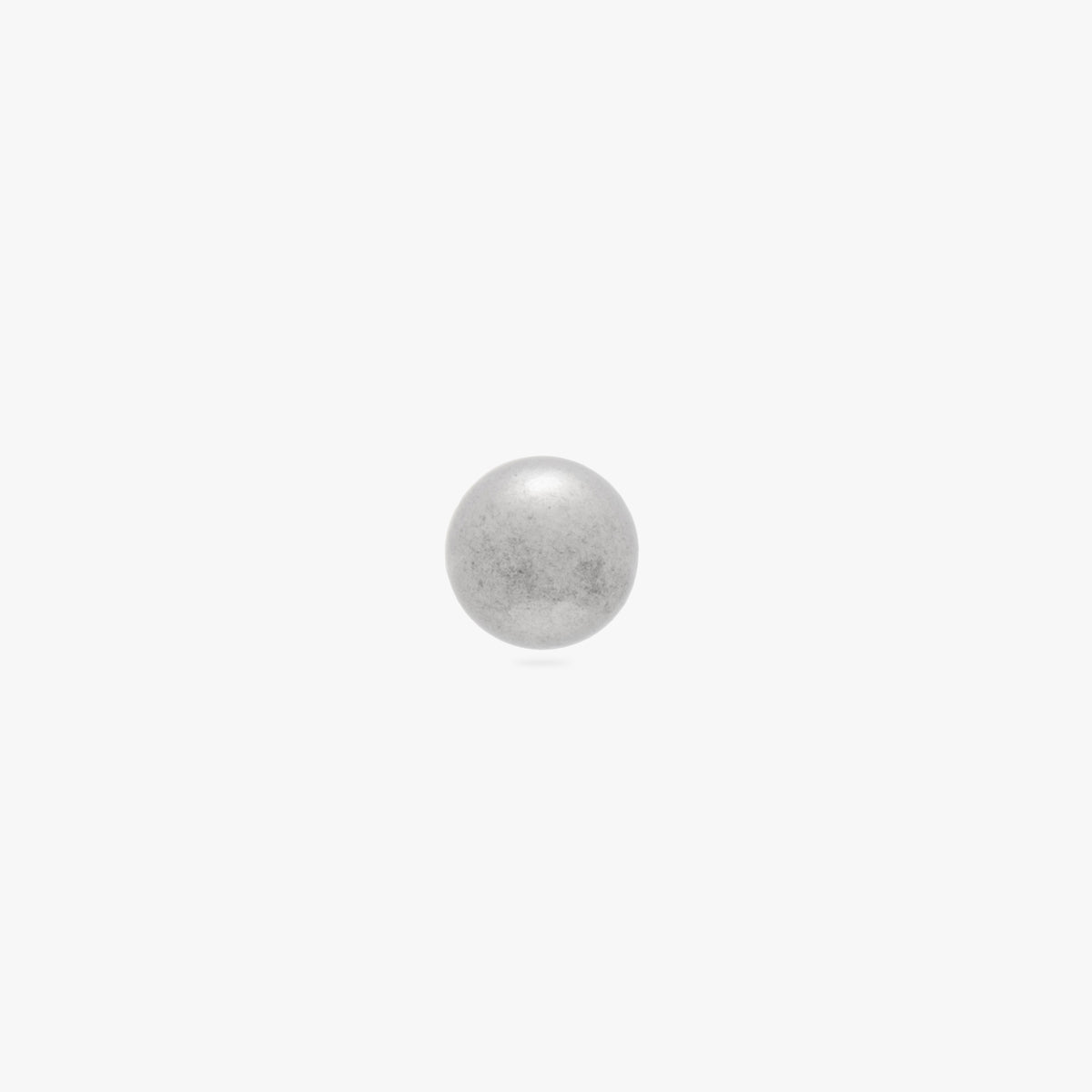 This image is a silver toned titanium ball-shaped flatback stud on a white background.