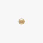 This image is a 14K gold ball-shaped flatback stud against a white background. 