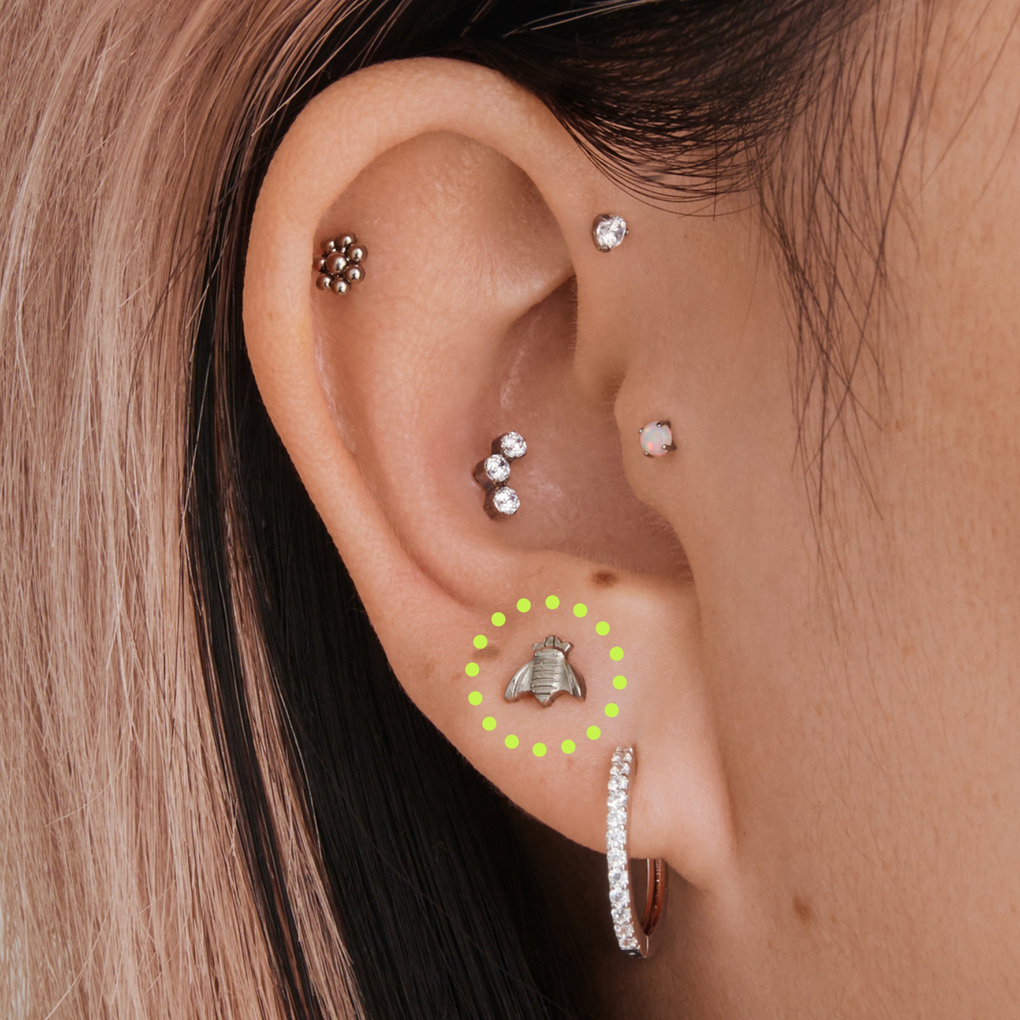 Titanium ear piercing on sale studs