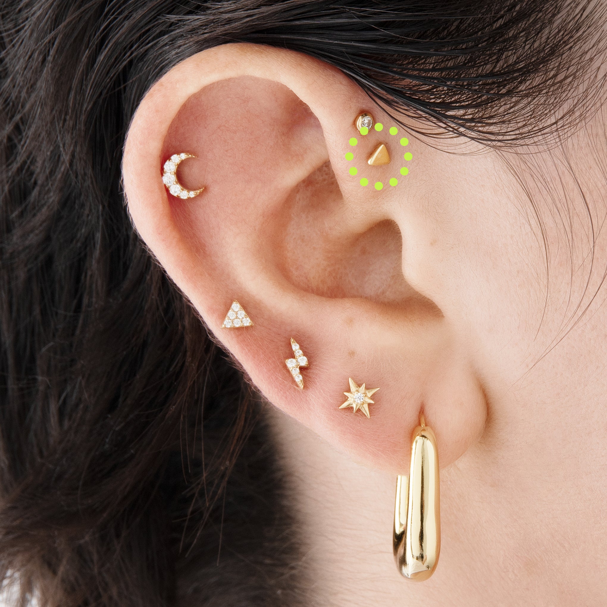 Gold industrial hot sale bar earring