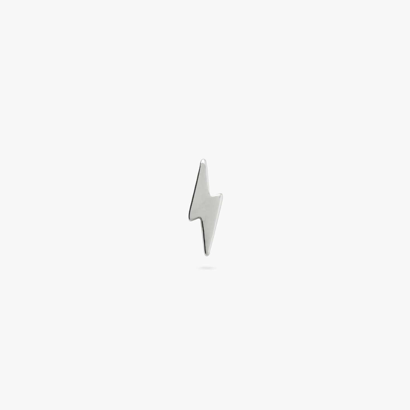 This is a silver lightning bolt stud color:null|silver