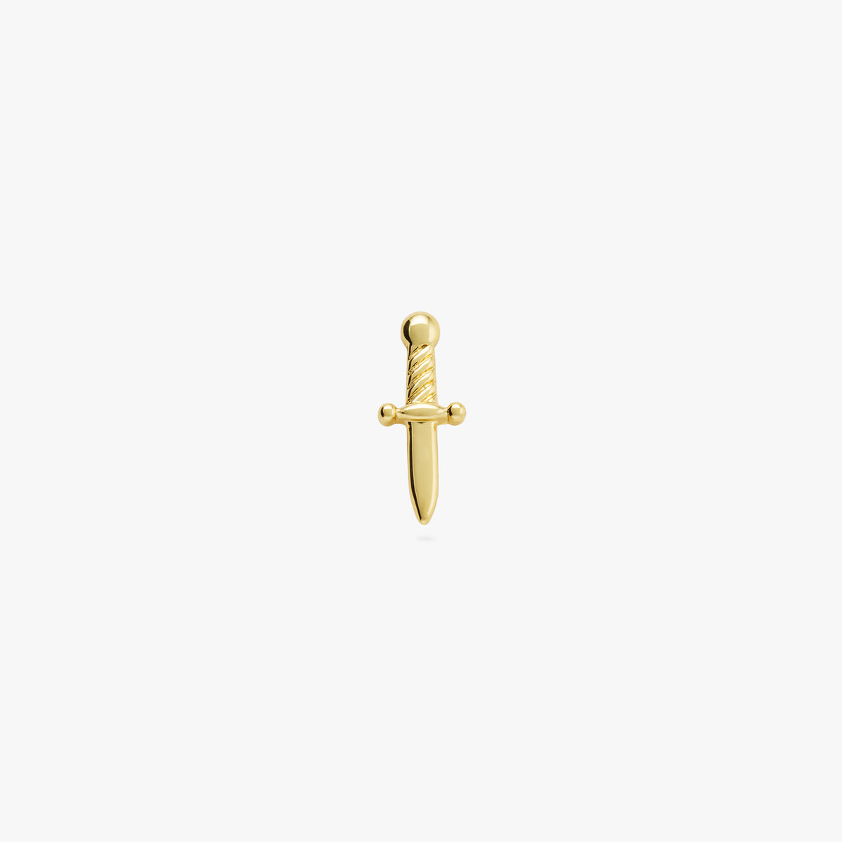 this image shows the front view of a gold plated dagger stud