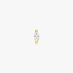 This is a marquise mini stud featuring a clear oblong shaped gem and has gold accents. color:null|gold/clear