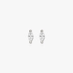 This is a pair of marquise mini studs that feature a clear oblong shaped gem and has silver accents [pair] color:null|silver/clear