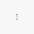 The marquise mini stud features a clear oblong shaped gem and has silver accents color:null|silver/clear