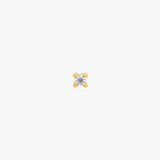 A gold micro stud with a clear cz gem color:null|gold/clear