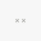 A pair of silver micro studs with a clear cz gems [pair] color:null|silver/clear